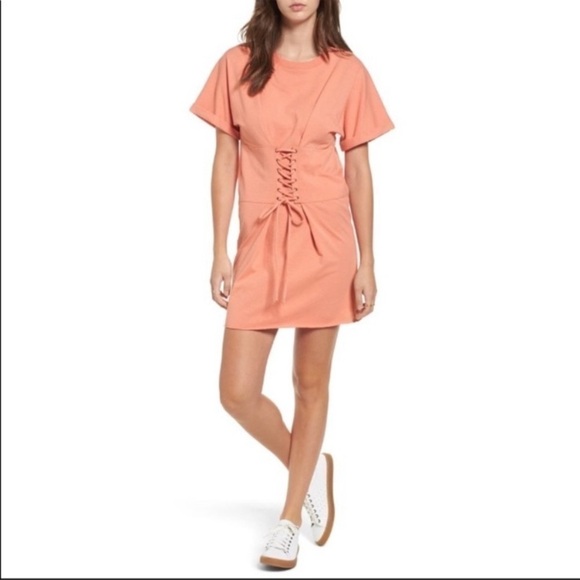 Bp. Cora terra corset tie cotton dress - Picture 1 of 10